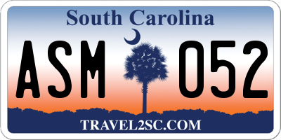 SC license plate ASM052