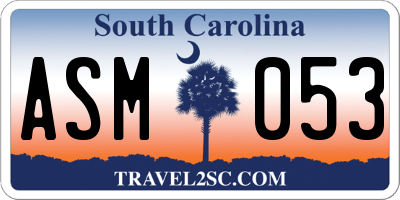 SC license plate ASM053