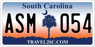 SC license plate ASM054