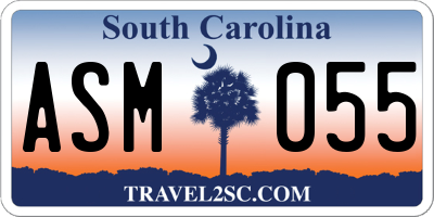 SC license plate ASM055