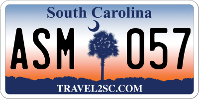 SC license plate ASM057
