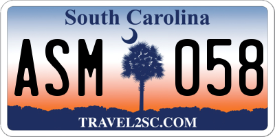 SC license plate ASM058