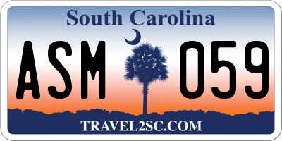 SC license plate ASM059