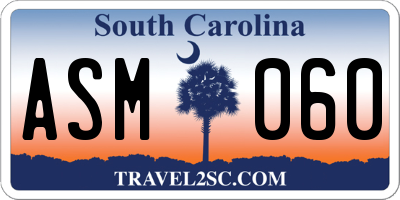 SC license plate ASM060