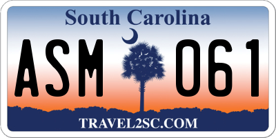 SC license plate ASM061