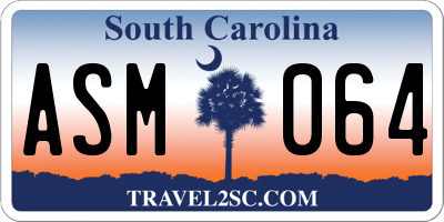 SC license plate ASM064