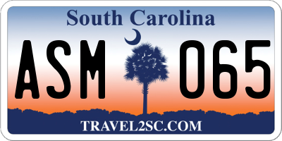 SC license plate ASM065