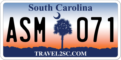 SC license plate ASM071