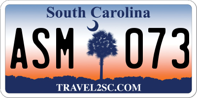 SC license plate ASM073