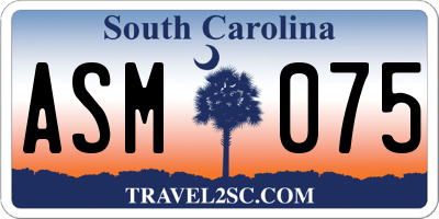 SC license plate ASM075