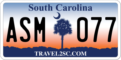 SC license plate ASM077