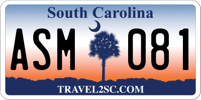 SC license plate ASM081