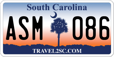 SC license plate ASM086