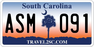 SC license plate ASM091