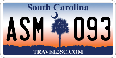 SC license plate ASM093