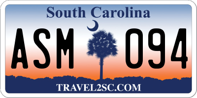 SC license plate ASM094