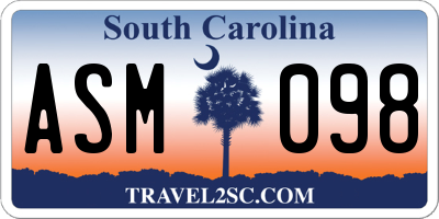 SC license plate ASM098