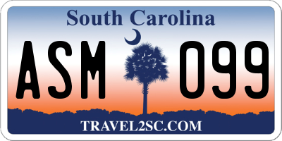 SC license plate ASM099