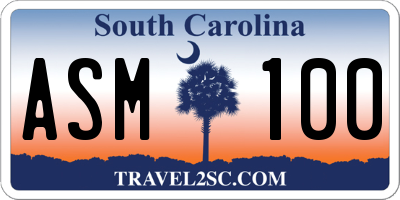 SC license plate ASM100