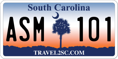 SC license plate ASM101