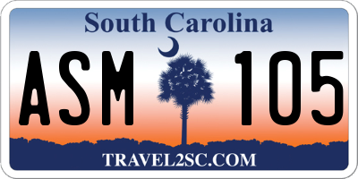 SC license plate ASM105