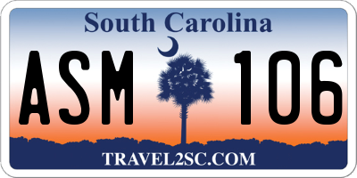 SC license plate ASM106