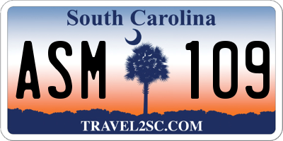 SC license plate ASM109