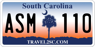 SC license plate ASM110