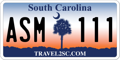 SC license plate ASM111