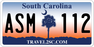 SC license plate ASM112