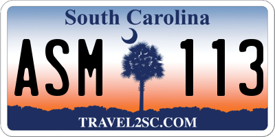 SC license plate ASM113