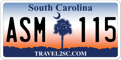 SC license plate ASM115