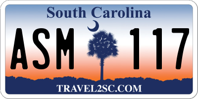 SC license plate ASM117