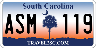 SC license plate ASM119