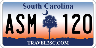 SC license plate ASM120