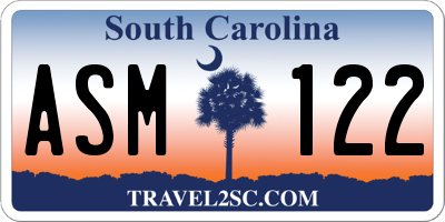 SC license plate ASM122