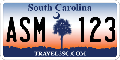 SC license plate ASM123