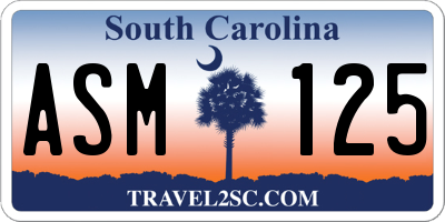 SC license plate ASM125