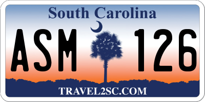 SC license plate ASM126