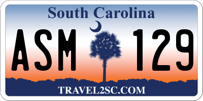 SC license plate ASM129