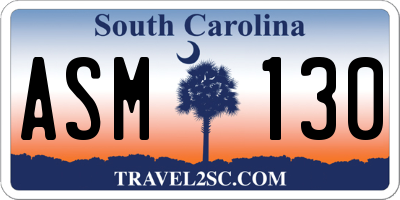 SC license plate ASM130