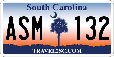 SC license plate ASM132