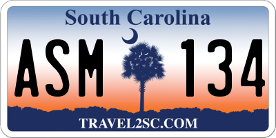 SC license plate ASM134