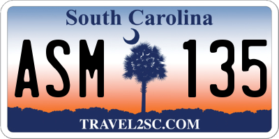 SC license plate ASM135