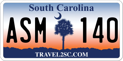 SC license plate ASM140