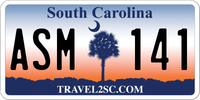 SC license plate ASM141
