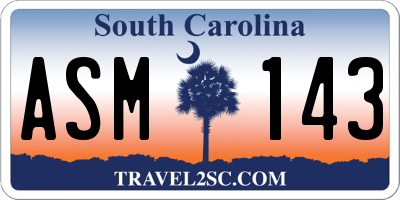 SC license plate ASM143