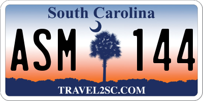 SC license plate ASM144
