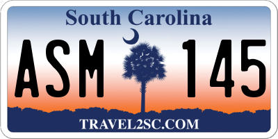 SC license plate ASM145
