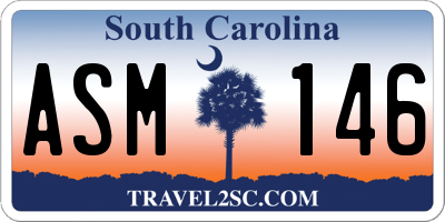 SC license plate ASM146